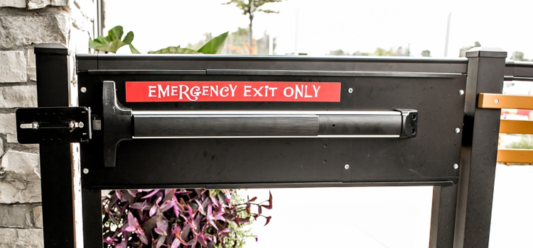 emergency push bar installation in Wasco