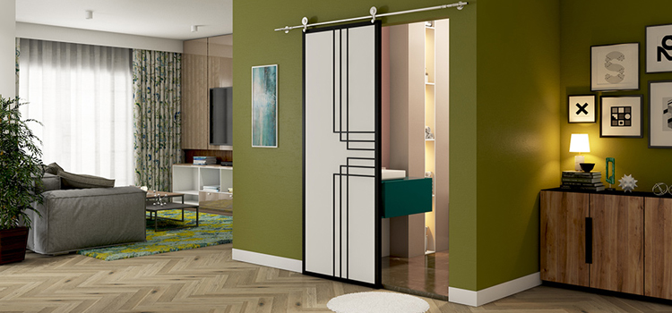 sliding bathroom door installation in Wasco